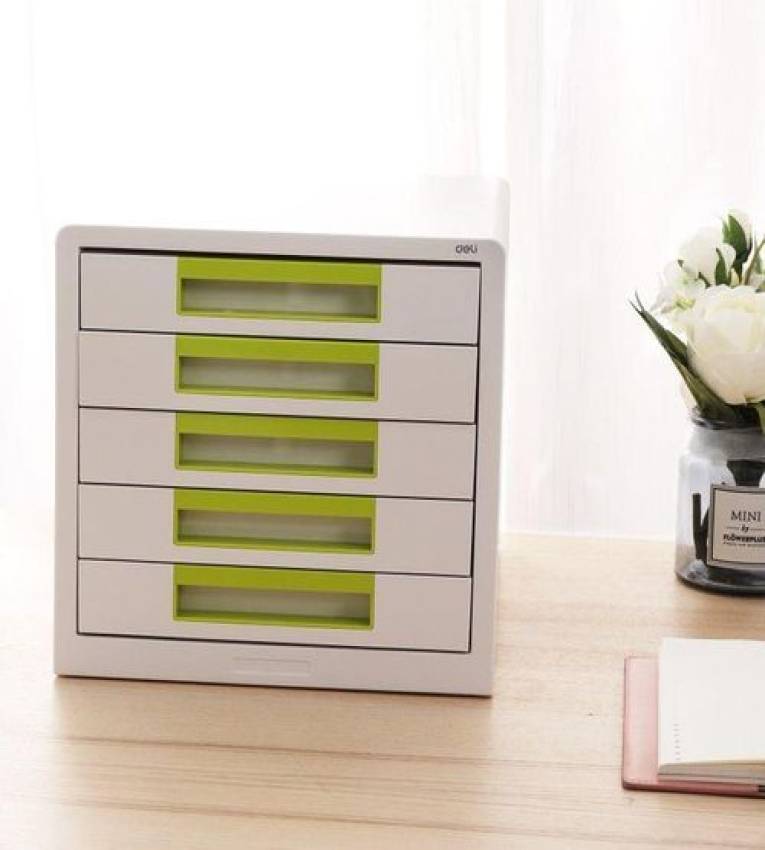 Classeur A4 5 Étages en Vert - Rangement Pratique pour Bureau